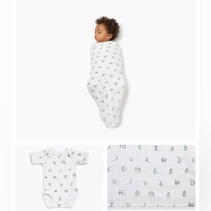 NWT Hill House Home Alphabet Newborn Set - Onesie & Swaddle